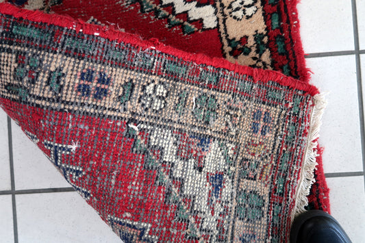 Handmade vintage Persian Hamadan rug 1970s