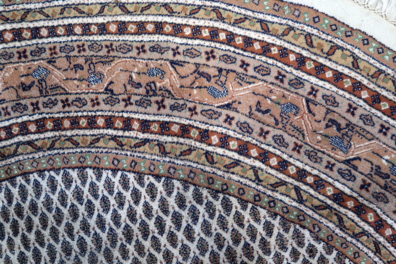 Handmade vintage Indian Seraband rug 1970s