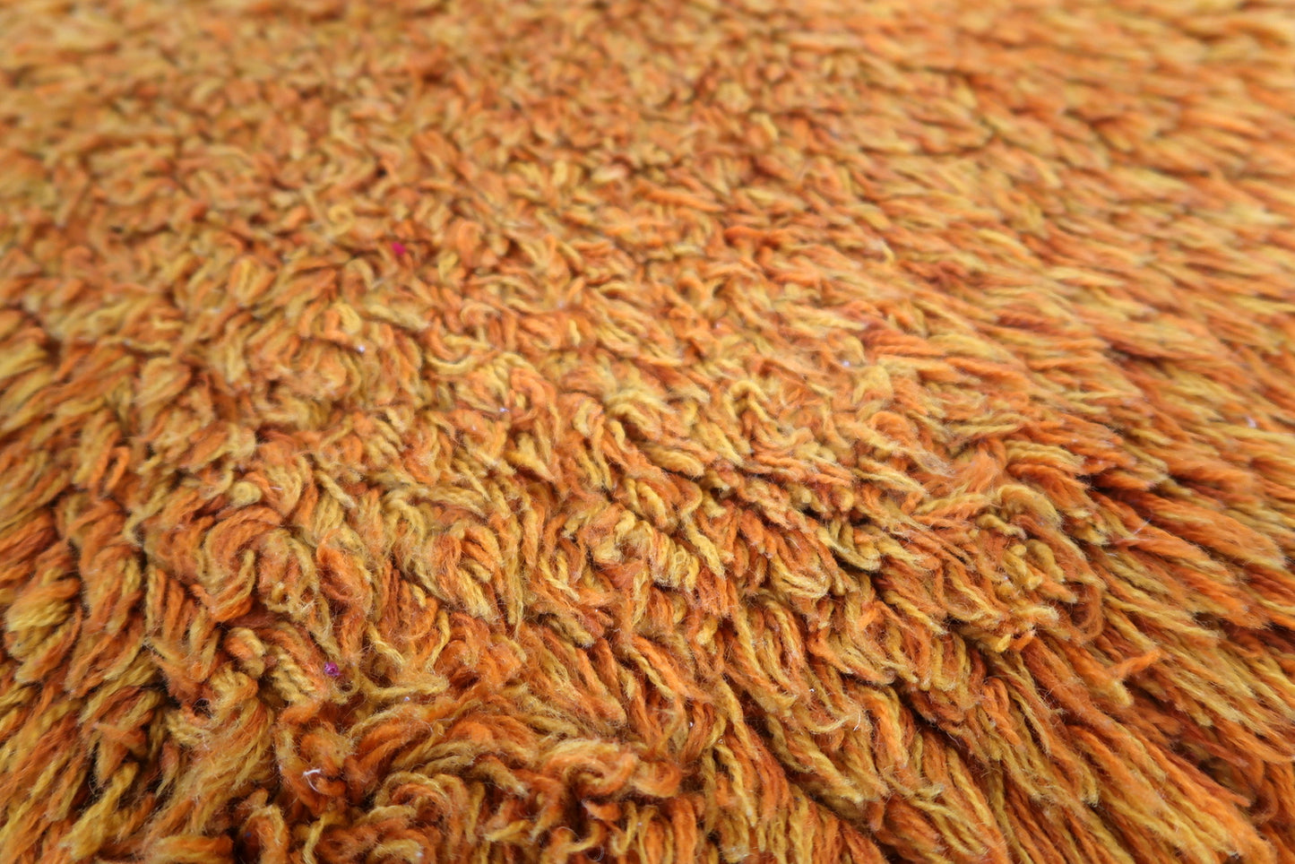 Handmade vintage Swedish Shag rug in original good condition. The rug is from the end of 20th century made in orange wool