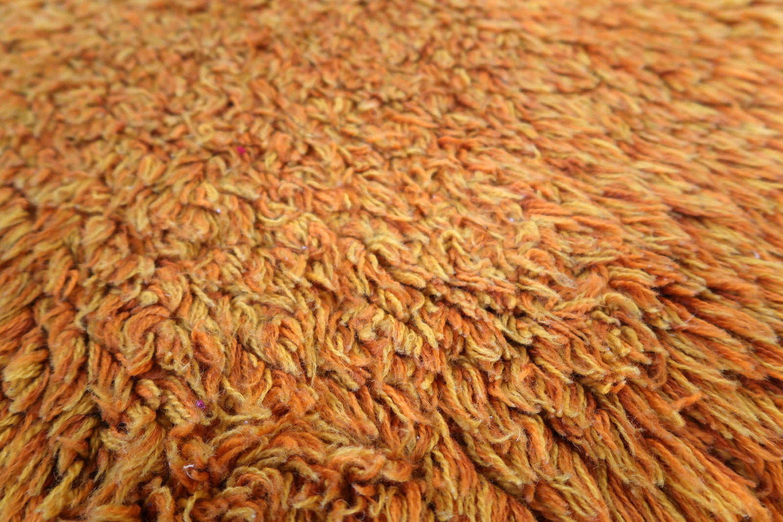 Handmade vintage Swedish Shag rug in original good condition. The rug is from the end of 20th century made in orange wool