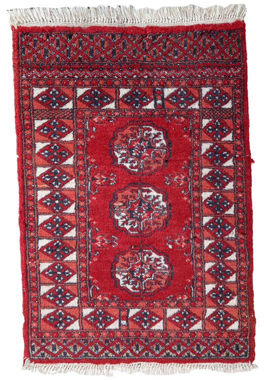 Handmade vintage Afghan Ersari rug 1970s