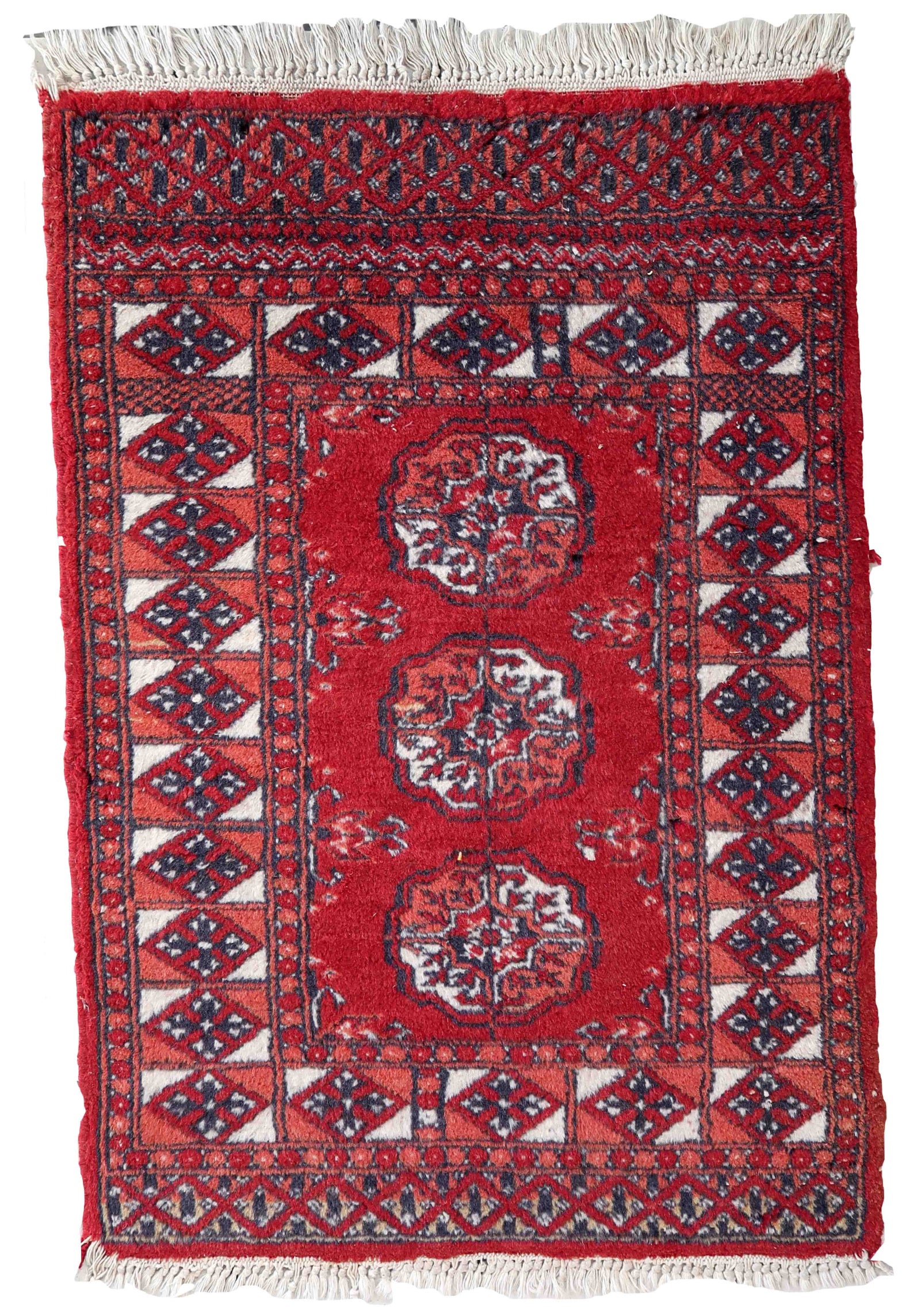Handmade vintage Afghan Ersari rug 1970s