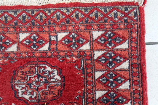 Handmade vintage Afghan Ersari rug 1970s