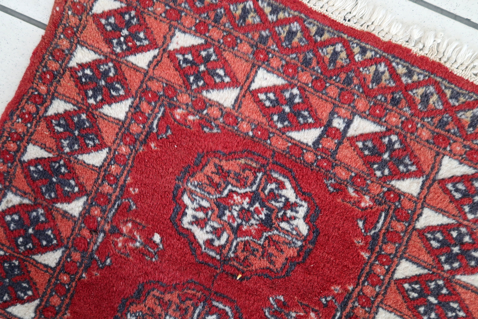 Handmade vintage Afghan Ersari rug 1970s