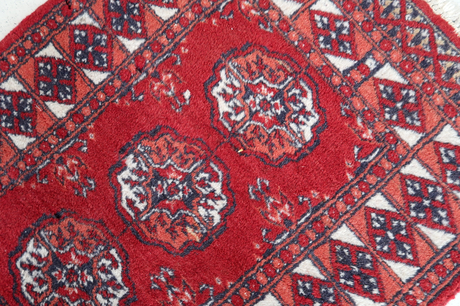 Handmade vintage Afghan Ersari rug 1970s