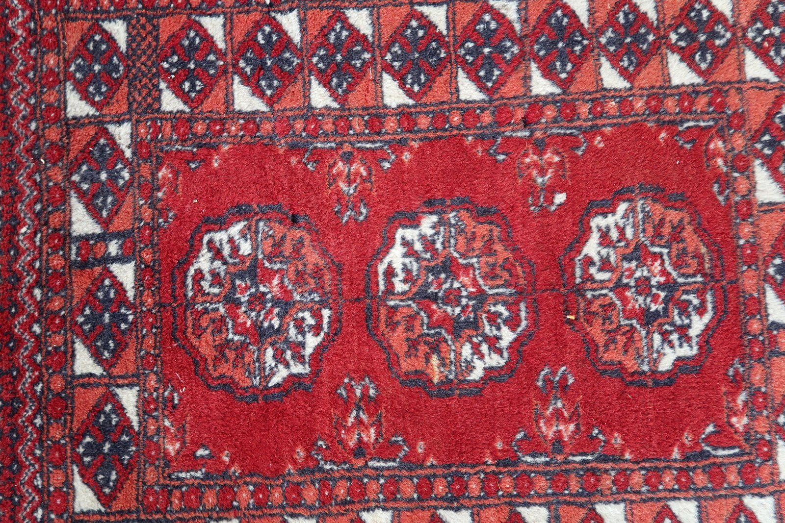 Handmade vintage Afghan Ersari rug 1970s