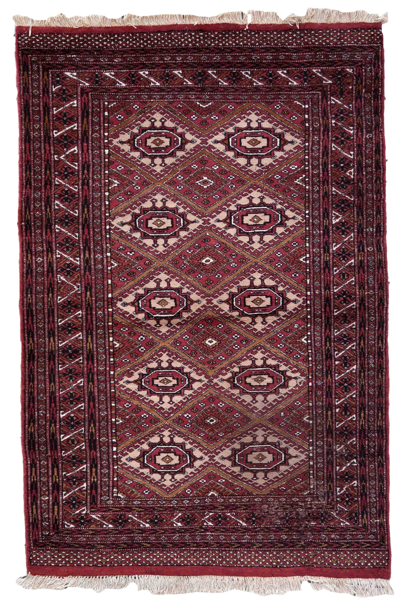Handmade vintage Afghan Ersari rug 1970s