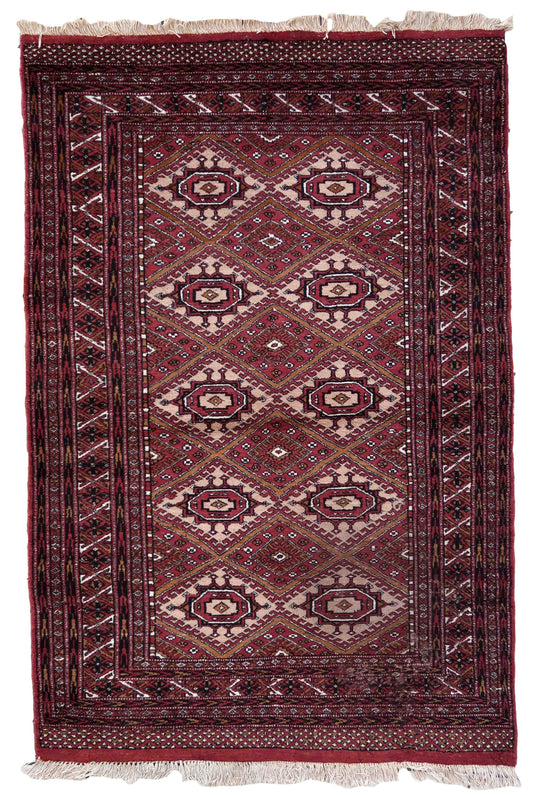 Handmade vintage Afghan Ersari rug 1970s
