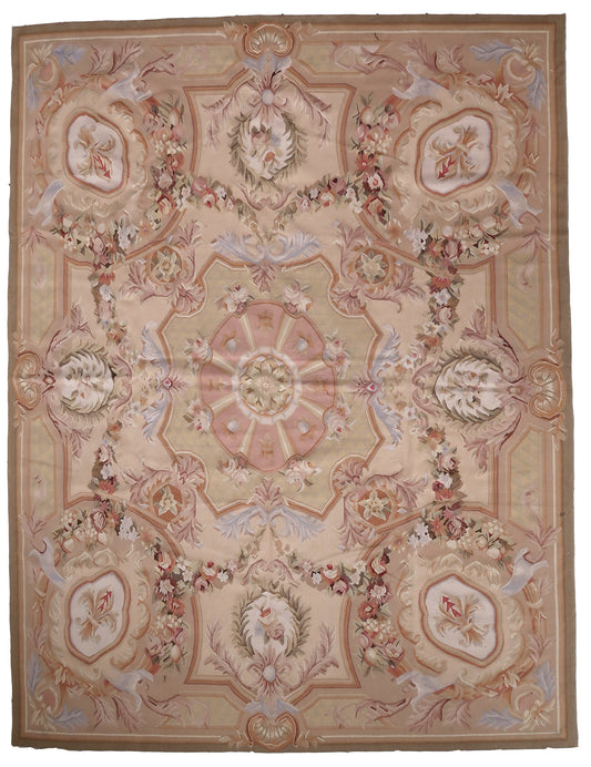 Handmade vintage French Aubusson rug 1970s