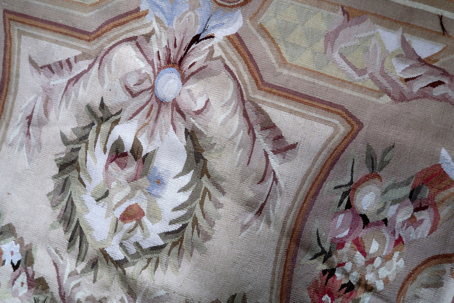 Handmade vintage French Aubusson rug 1970s