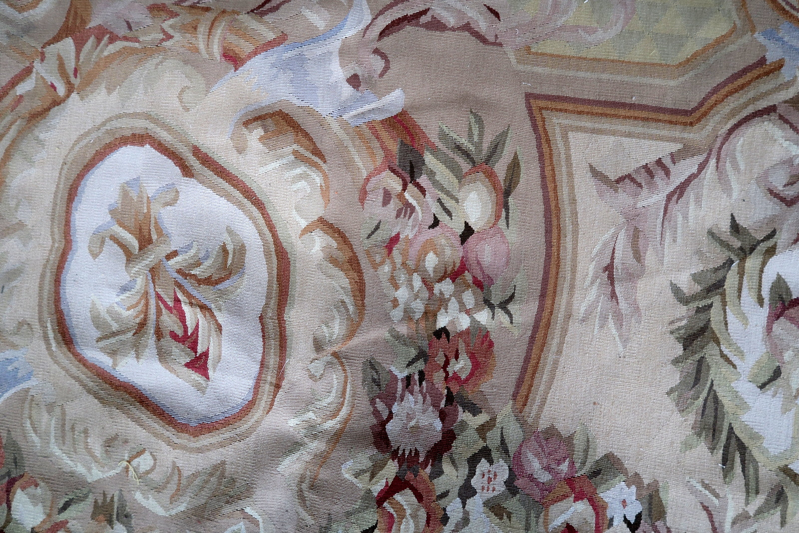 Handmade vintage French Aubusson rug 1970s