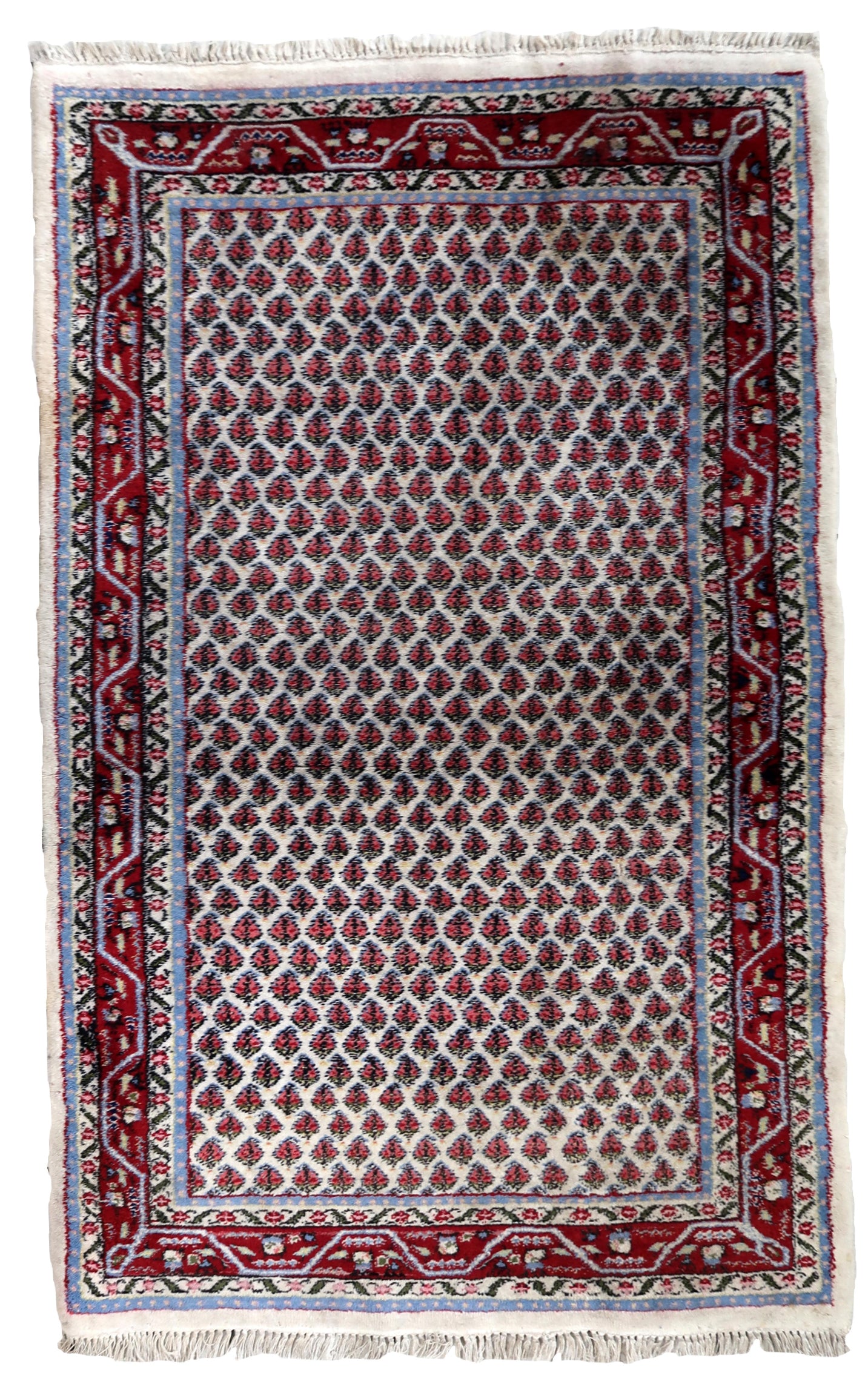 Handmade vintage Indian Seraband rug 1970s
