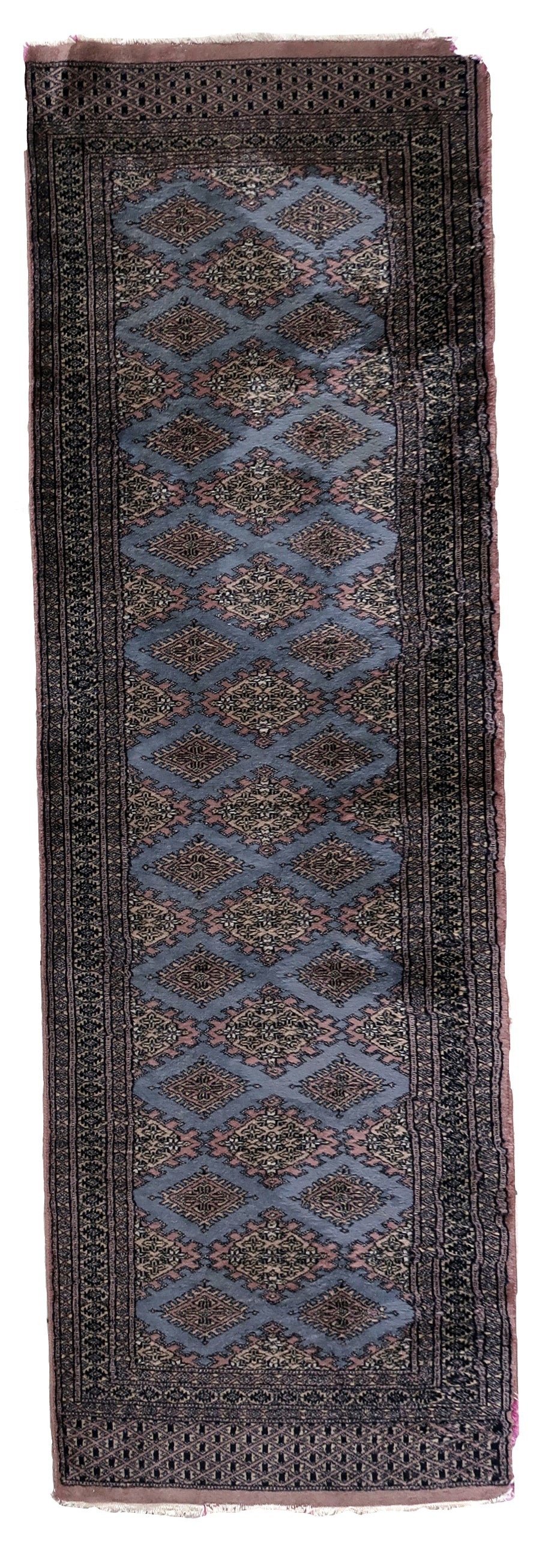 Handmade vintage Uzbek Bukhara runner 1960s