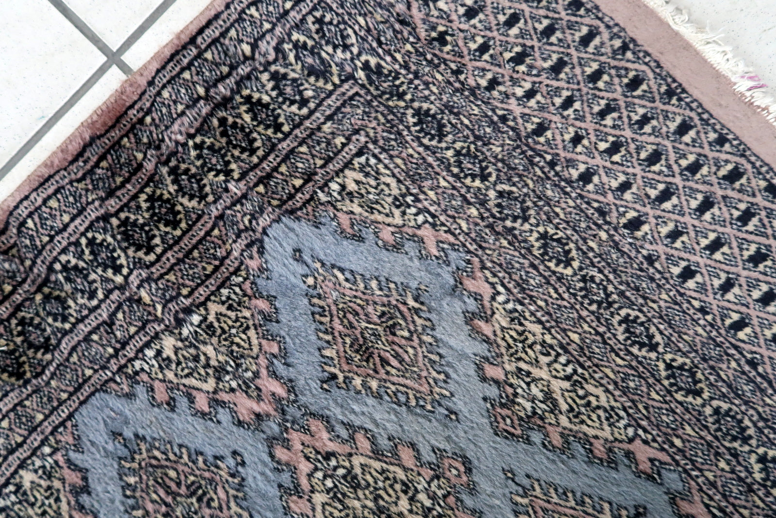 Handmade vintage Uzbek Bukhara runner 1960s