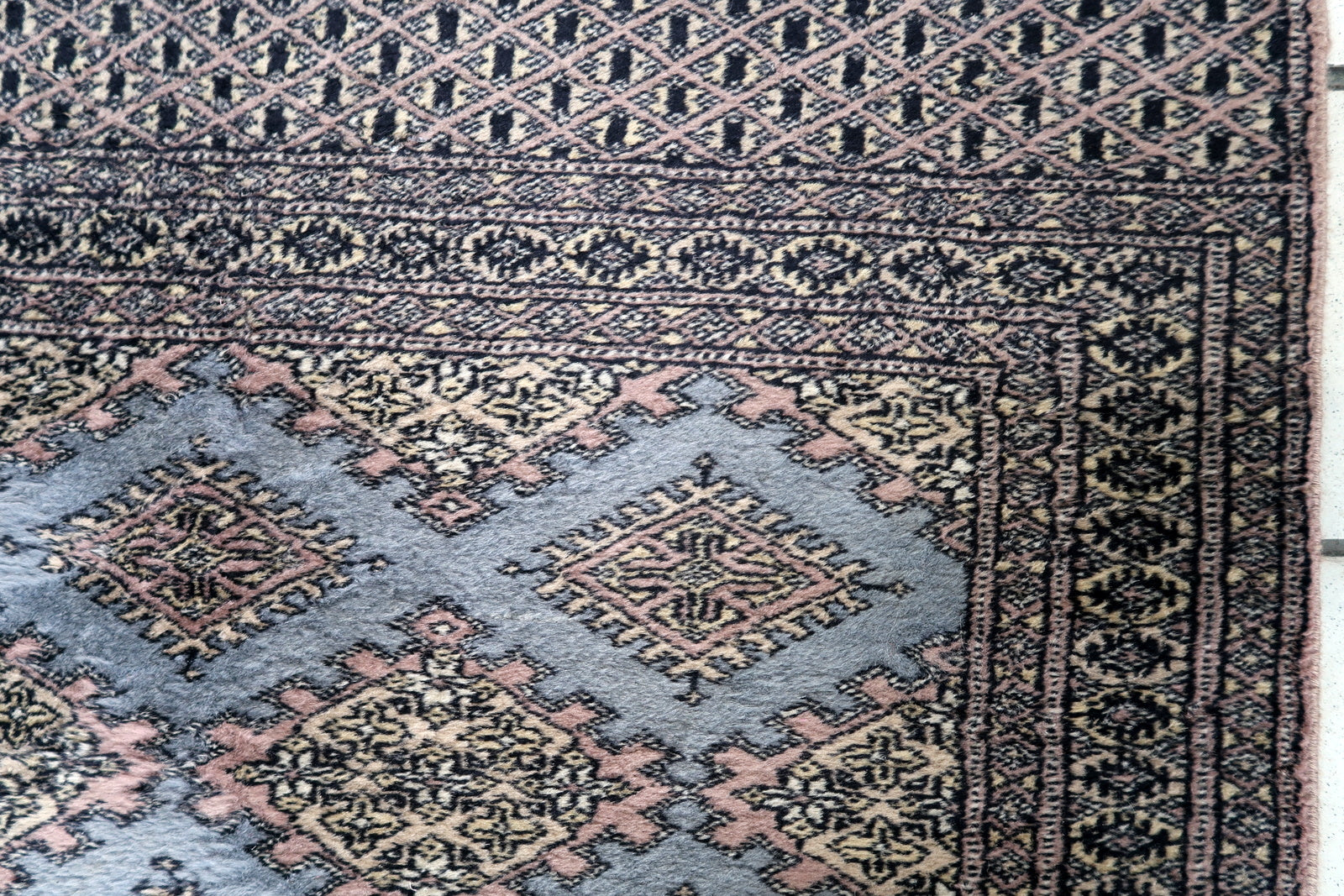 Handmade vintage Uzbek Bukhara runner 1960s