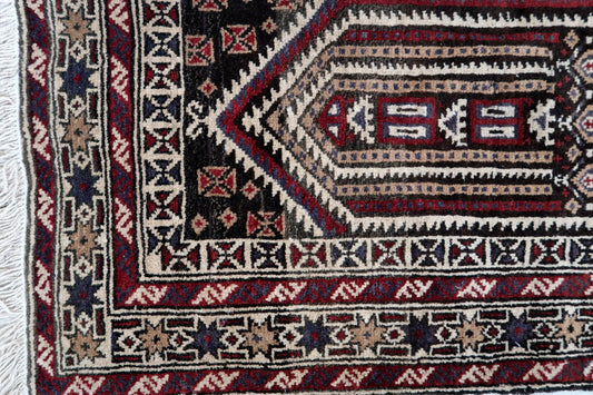 Handmade vintage Afghan Baluch prayer rug 1970s