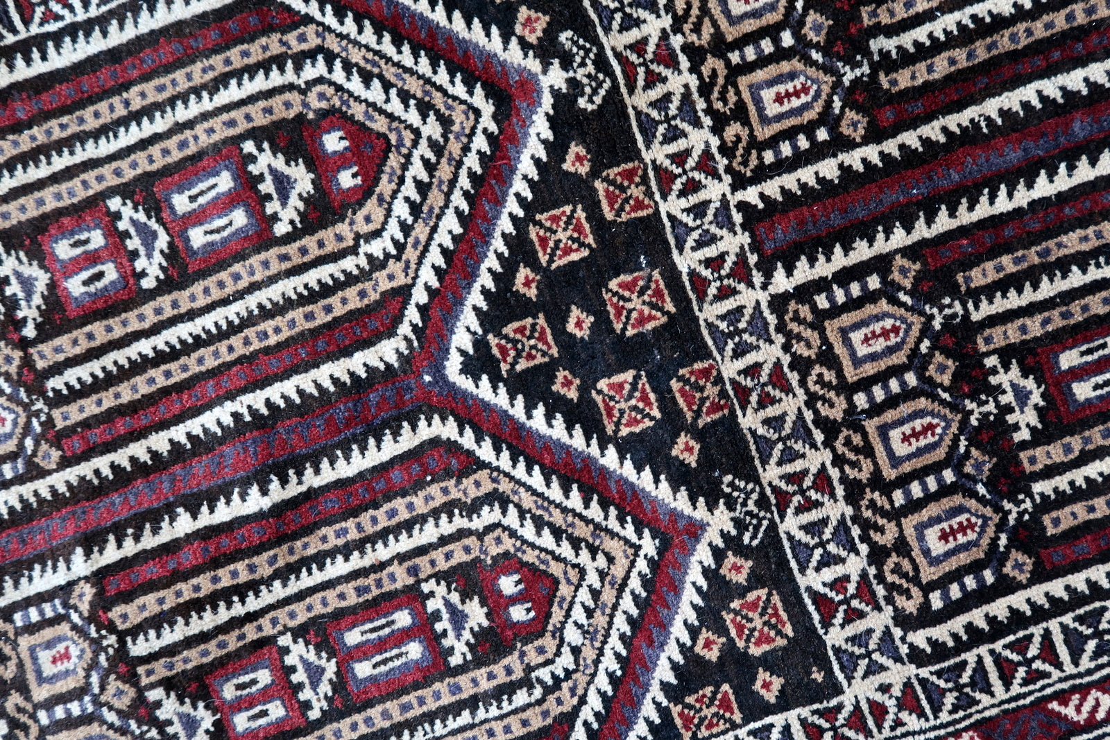 Handmade vintage Afghan Baluch prayer rug 1970s