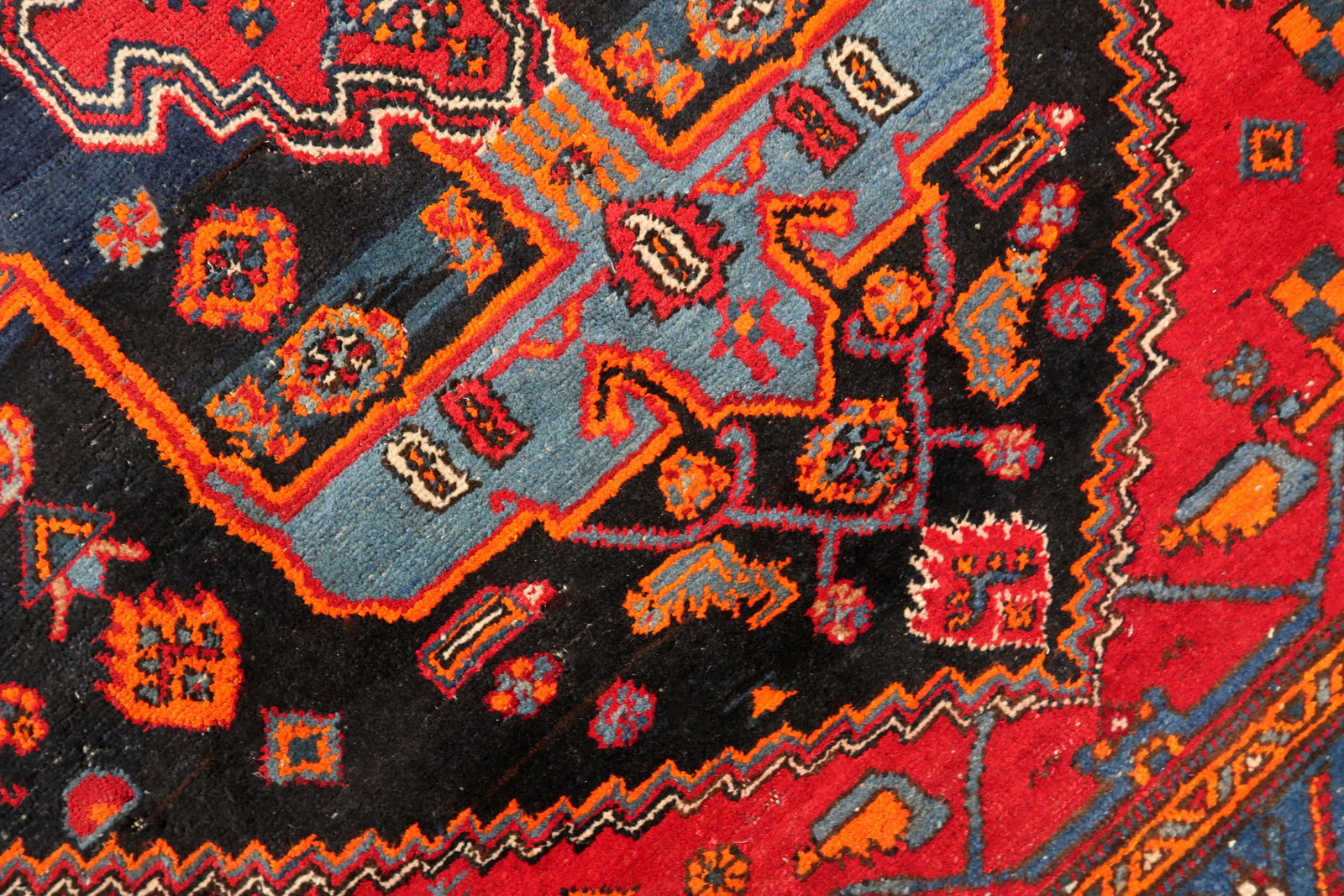 Handmade vintage Persian Hamadan rug 1950s