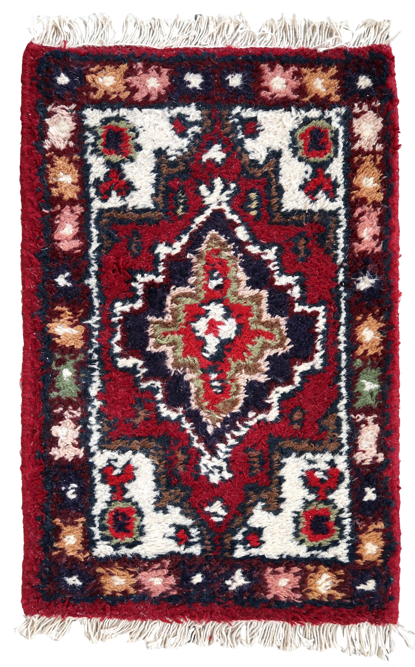 Handmade vintage Persian Hamadan mat, 1970s