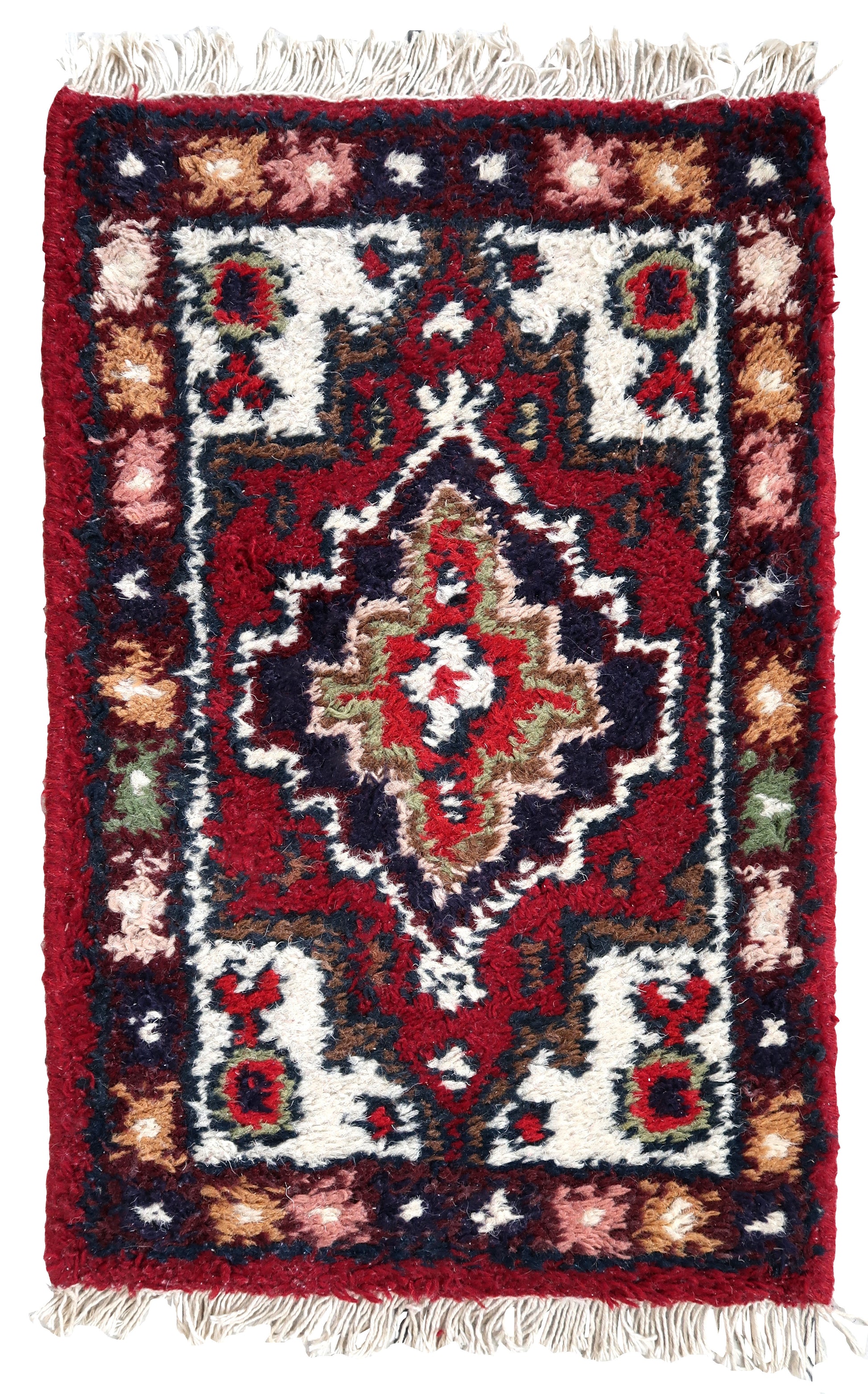 Handmade vintage Persian Hamadan mat, 1970s