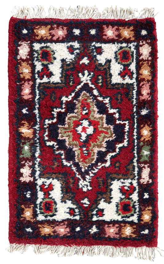 Handmade vintage Persian Hamadan mat, 1970s