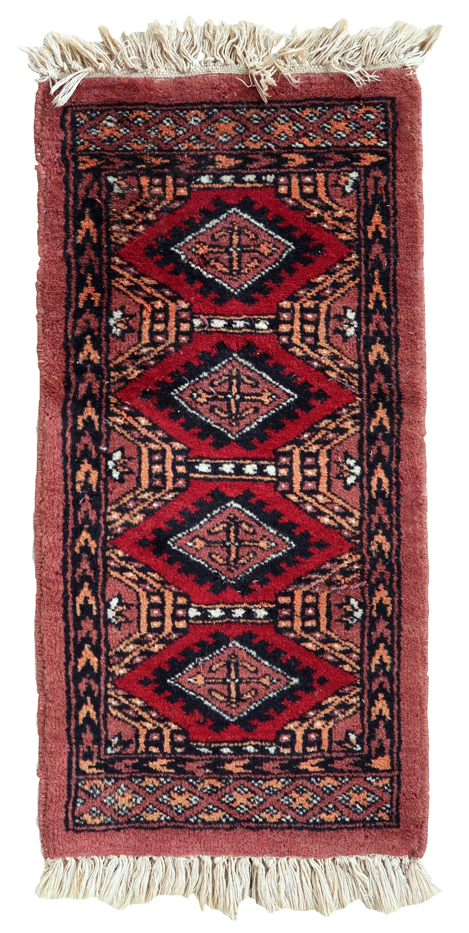 Handmade vintage Pakistani Lahore mat 1970s