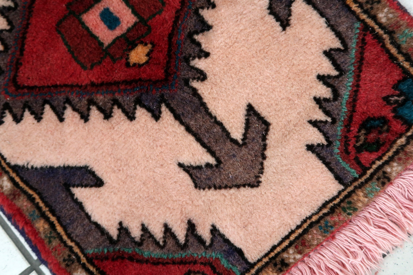 Handmade vintage Persian Hamadan mat 1970s