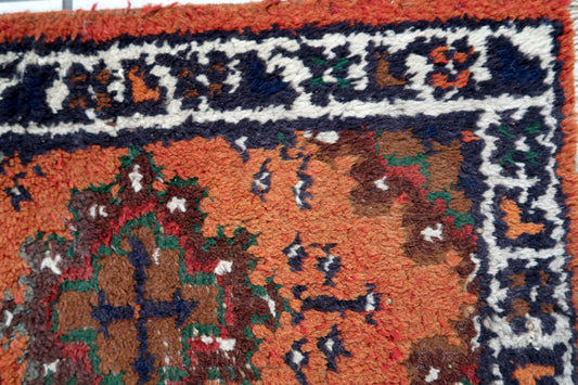 Handmade vintage Persian Hamadan mat 1970s