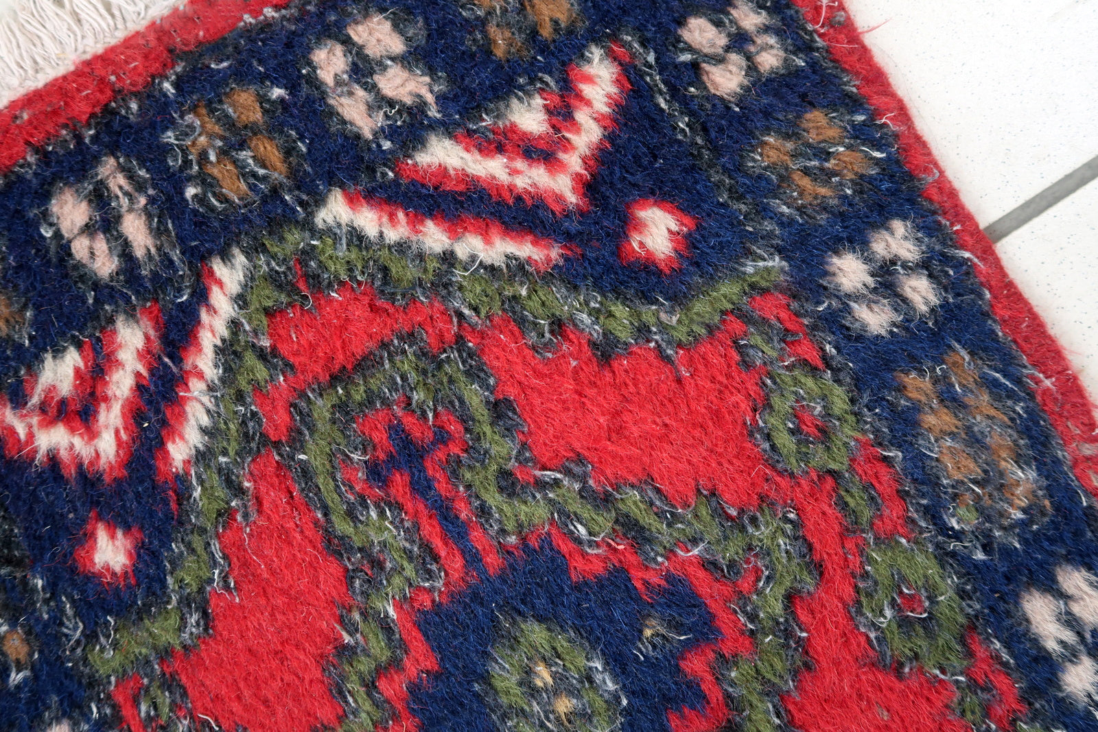 Handmade vintage Persian Hamadan mat 1970s