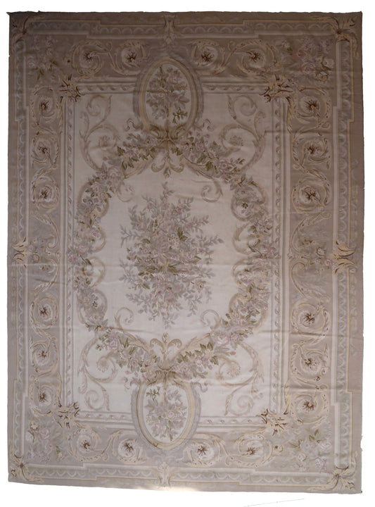 Handmade vintage French Aubusson rug 1970s