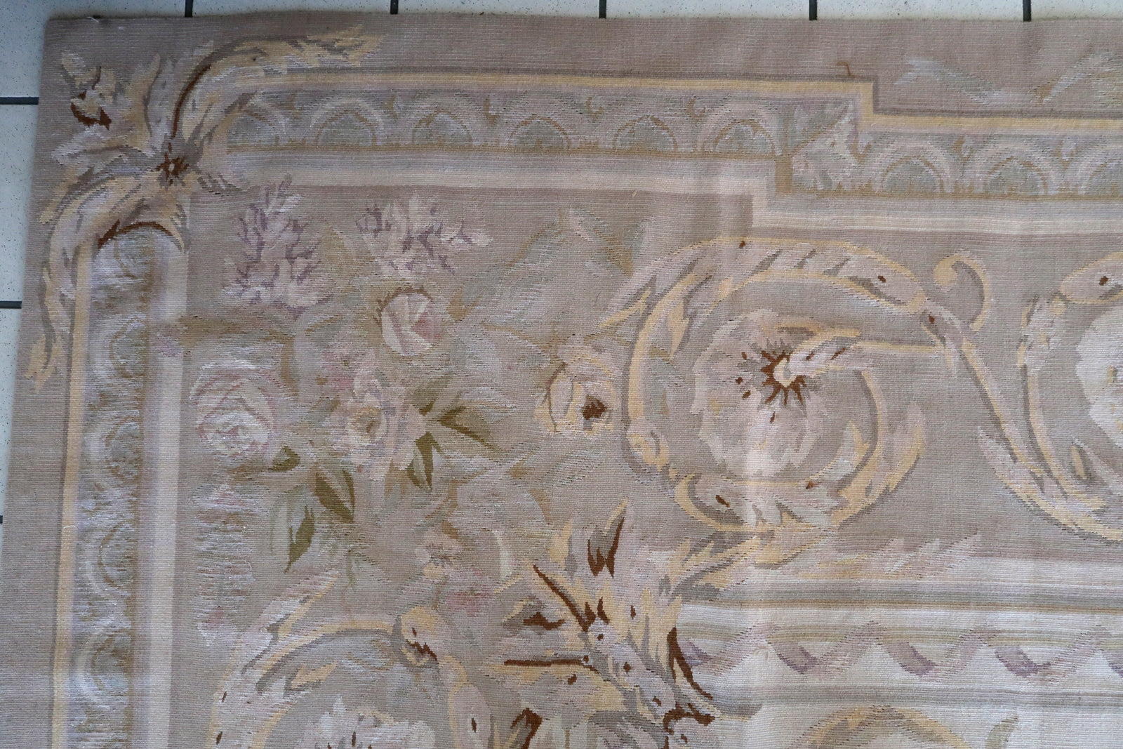 Handmade vintage French Aubusson rug 1970s