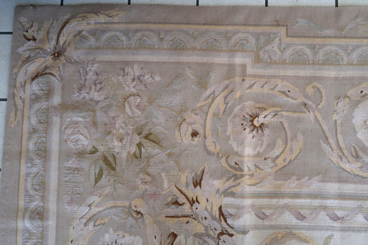 Handmade vintage French Aubusson rug 1970s
