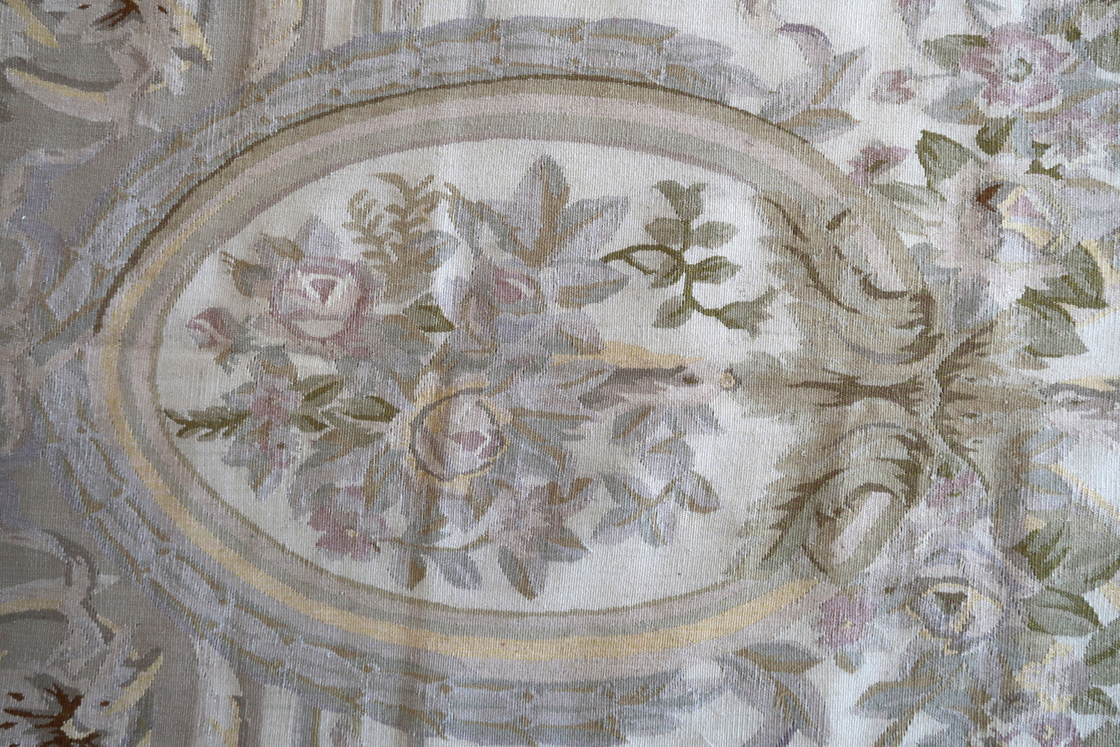 Handmade vintage French Aubusson rug 1970s