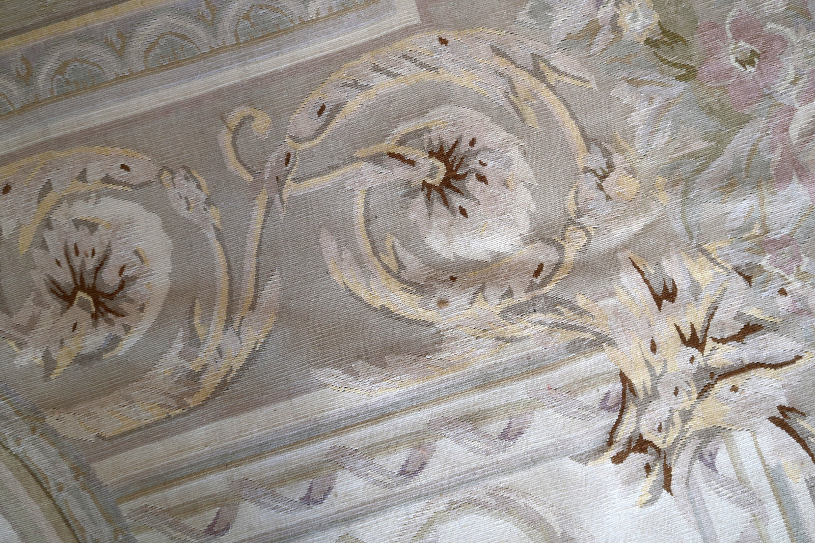 Handmade vintage French Aubusson rug 1970s