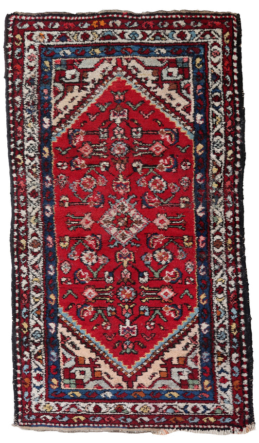 Handmade vintage Persian Malayer rug 1970s