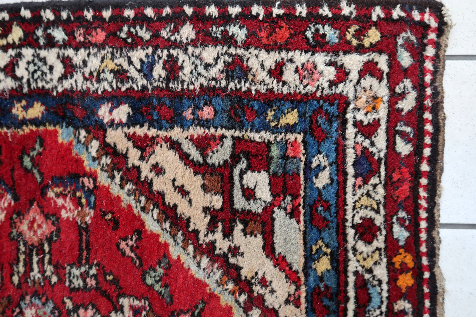 Handmade vintage Persian Malayer rug 1970s