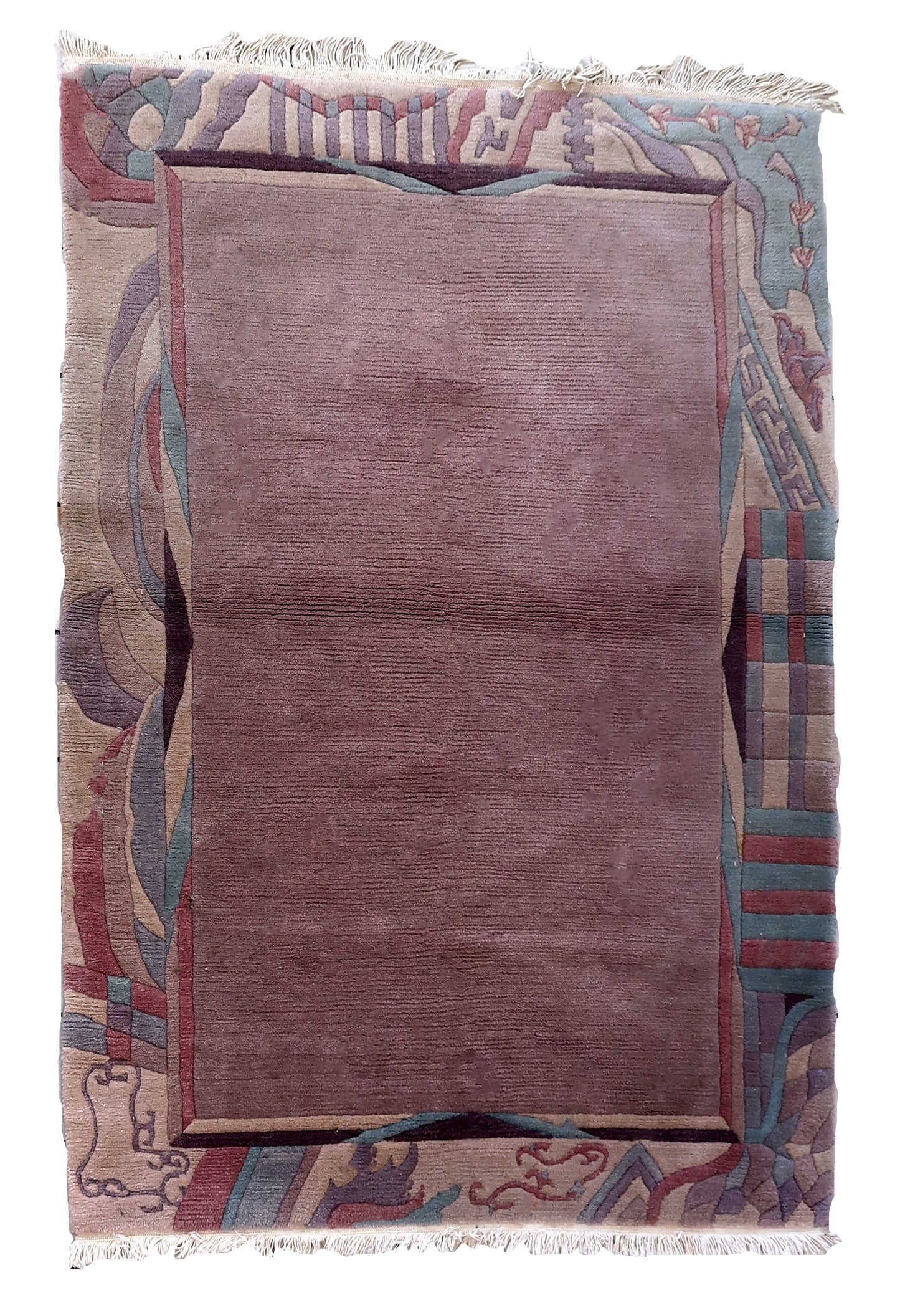 Handmade vintage Tibetan Khaden rug 1960s