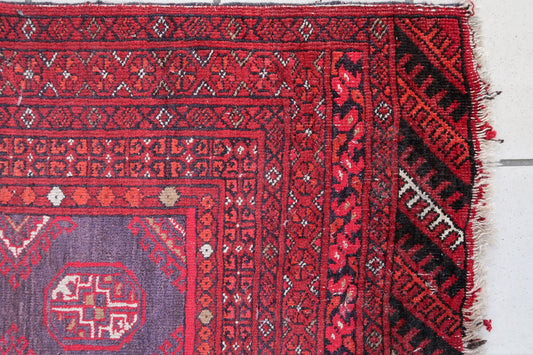 Handmade vintage Afghan Ersari rug 1950s
