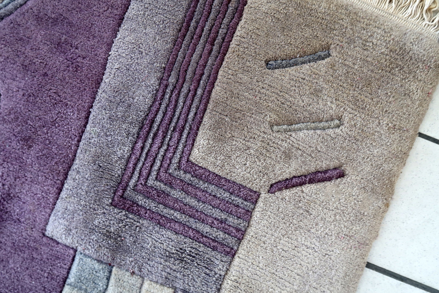 Handmade vintage Tibetan Khaden rug 1960s