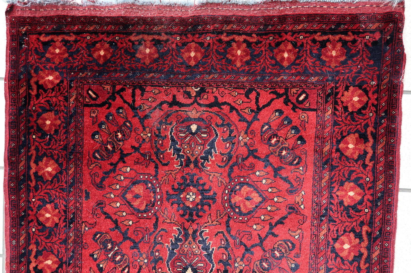 Handmade vintage Afghan Ersari runner 1970s