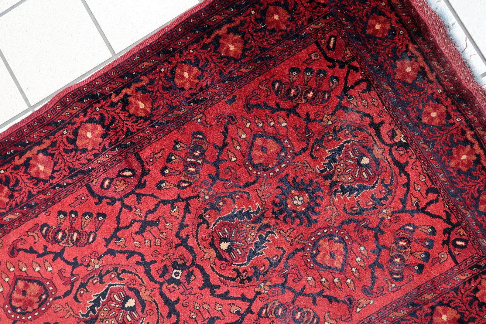 Handmade vintage Afghan Ersari runner 1970s