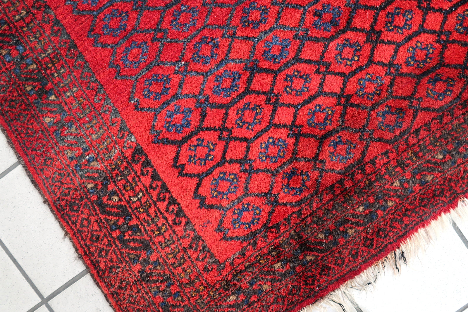 Handmade vintage Afghan Baluch prayer rug 1950s