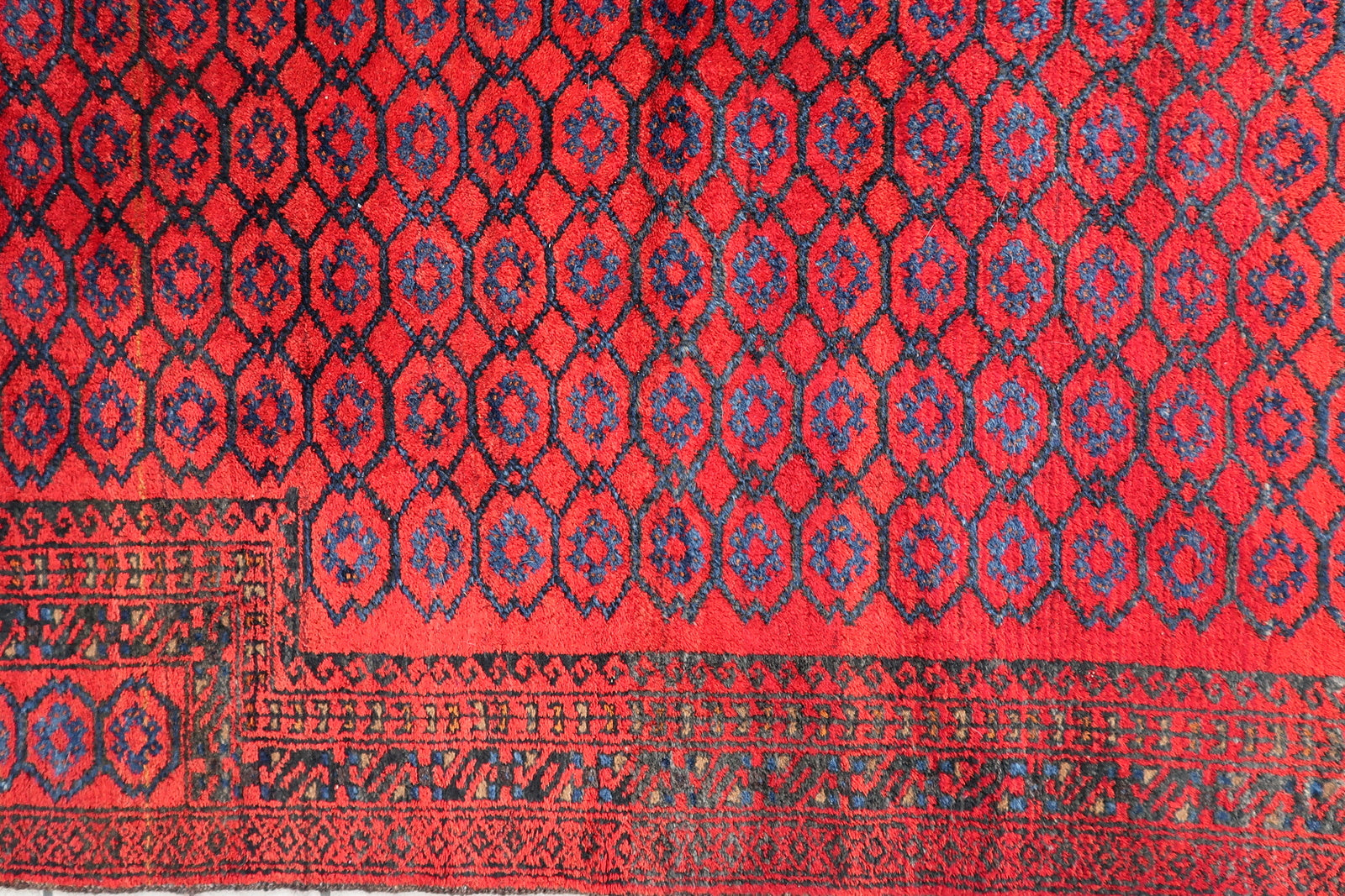 Handmade vintage Afghan Baluch prayer rug 1950s