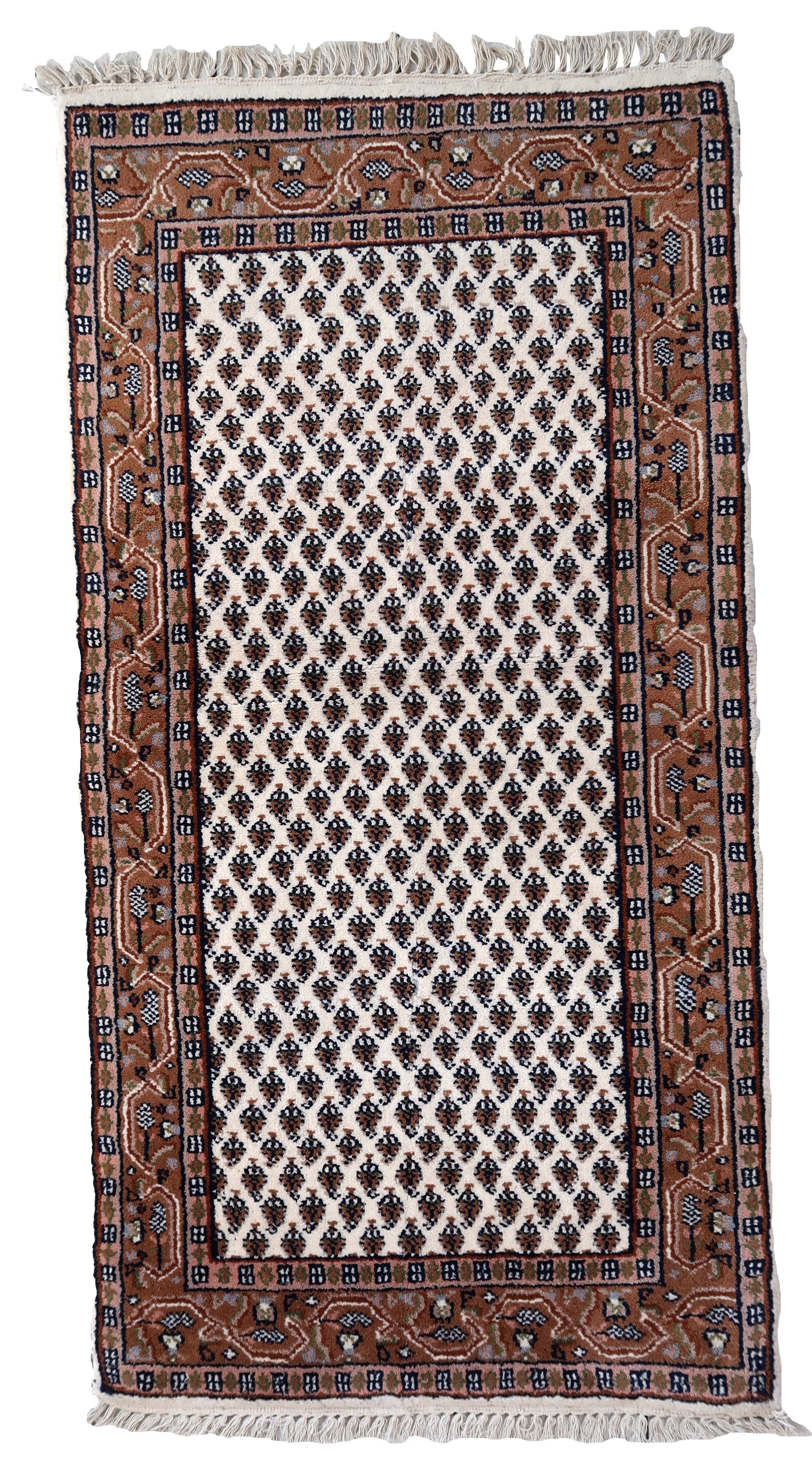 Handmade vintage Indian Seraband rug 1970s