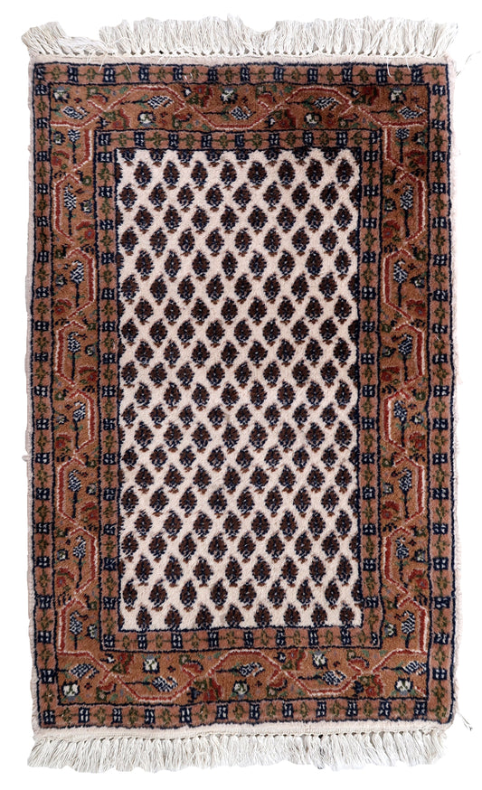 Handmade vintage Indian Seraband rug 1970s