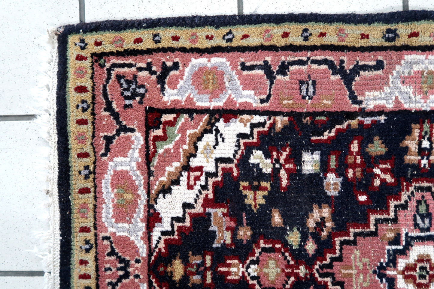 Handmade vintage Indo-Mahal rug 1970s
