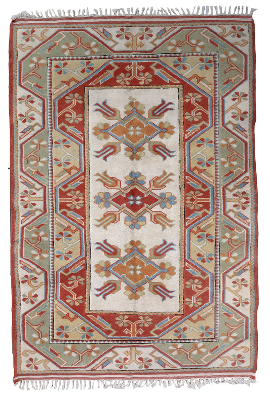 Handmade vintage Turkish Kars rug 1960s
