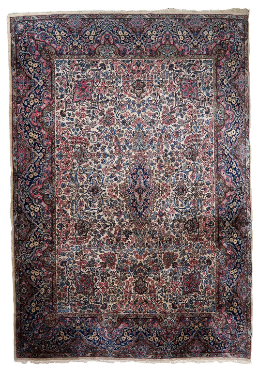 Handmade antique Persian Kerman rug 1930s