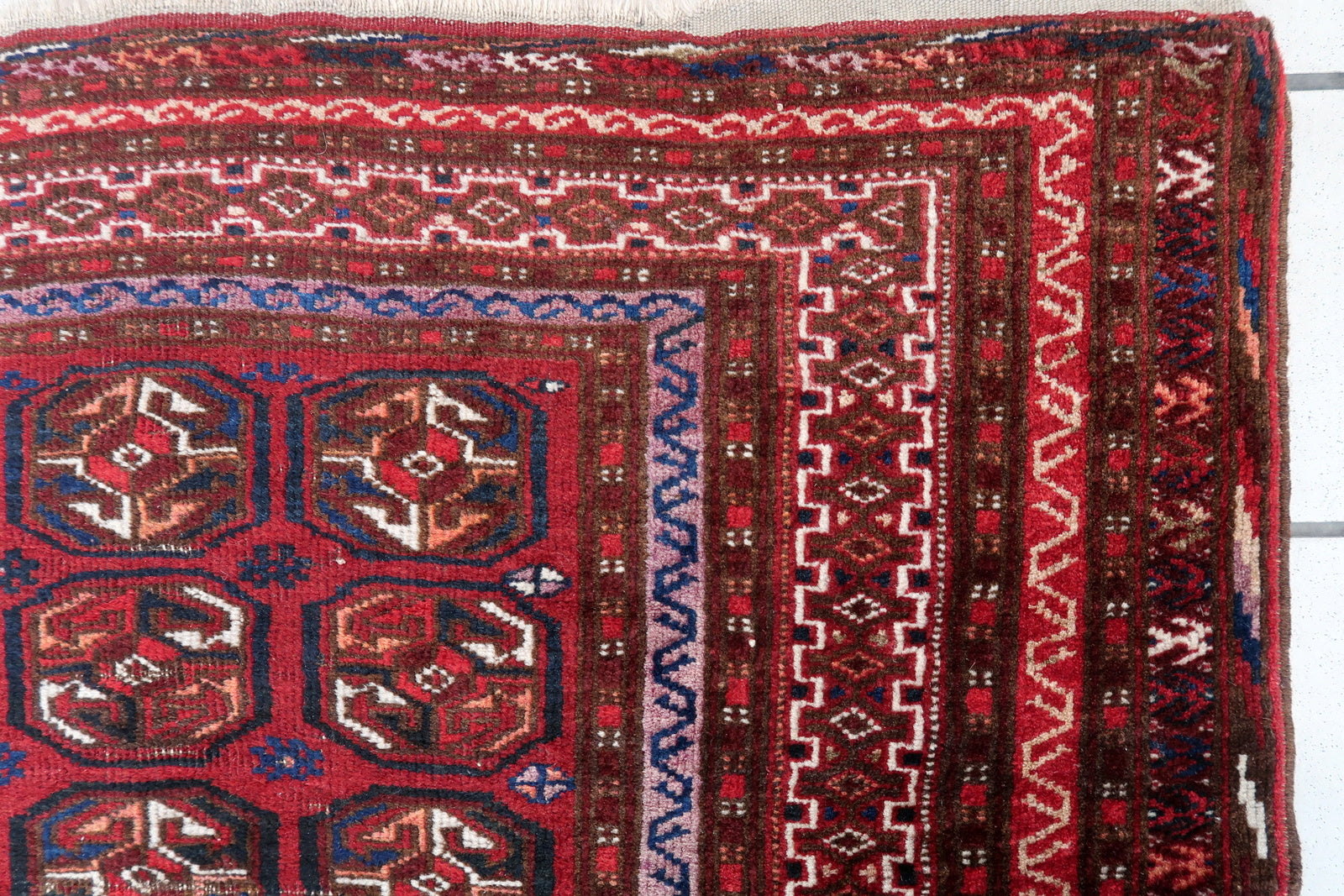 Handmade antique Afghan Ersari rug 1920s