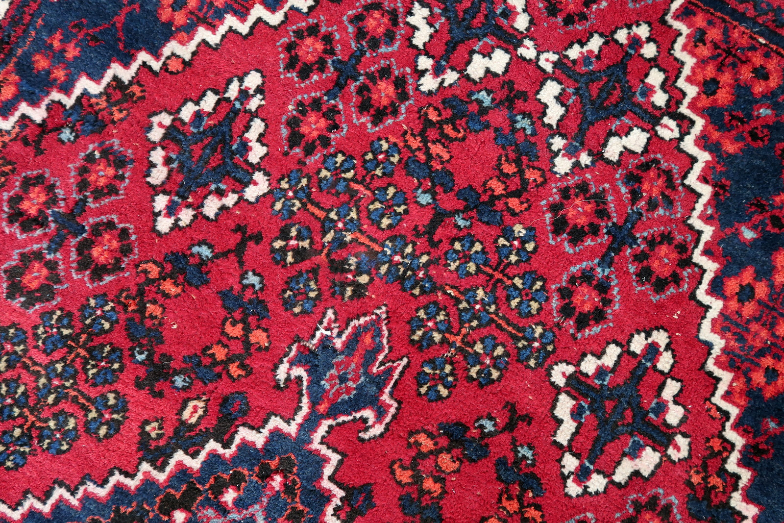 Handmade vintage Persian Hamadan rug 1970s